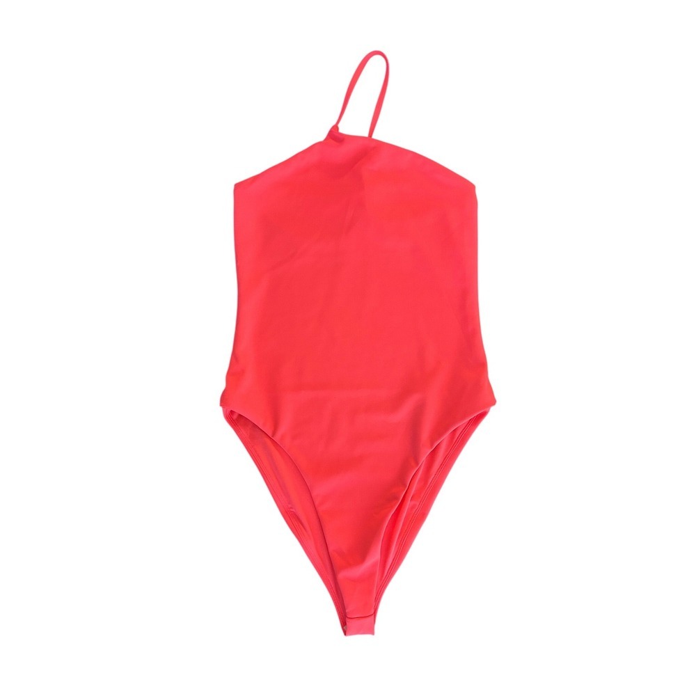 Alo Yoga Airlift Plie Bodysuit Neon Pink One Shoulder Womens XS (1215)